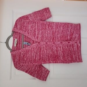 LOFT Pink 3/4 Sleeve Fitted Button Down Blouse